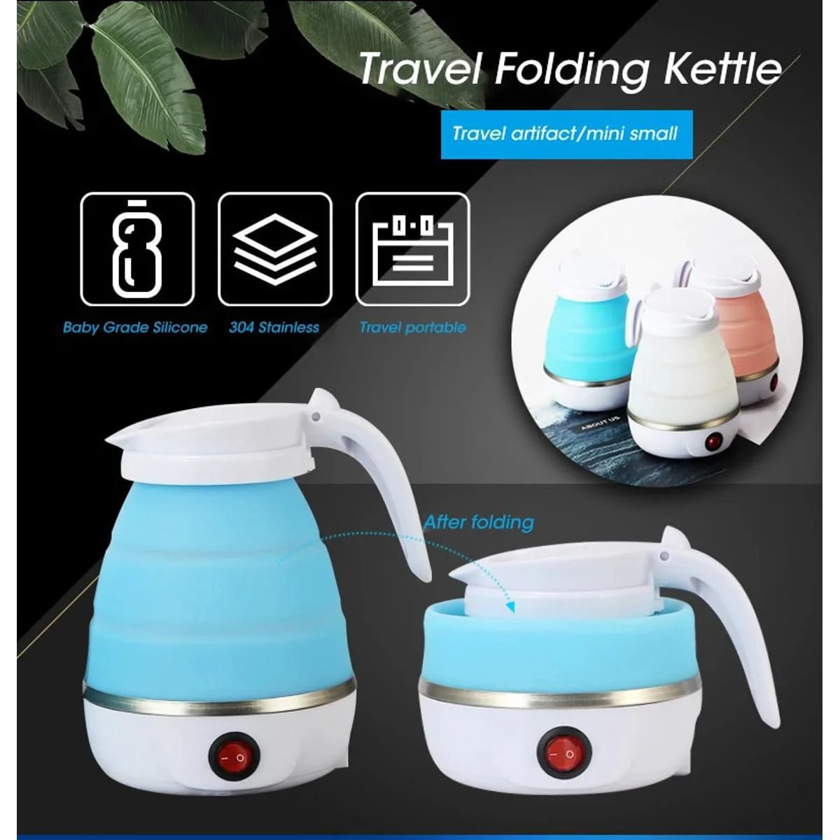 Electric Foldable and Portable Kettle | Travel-Friendly | 600ml
